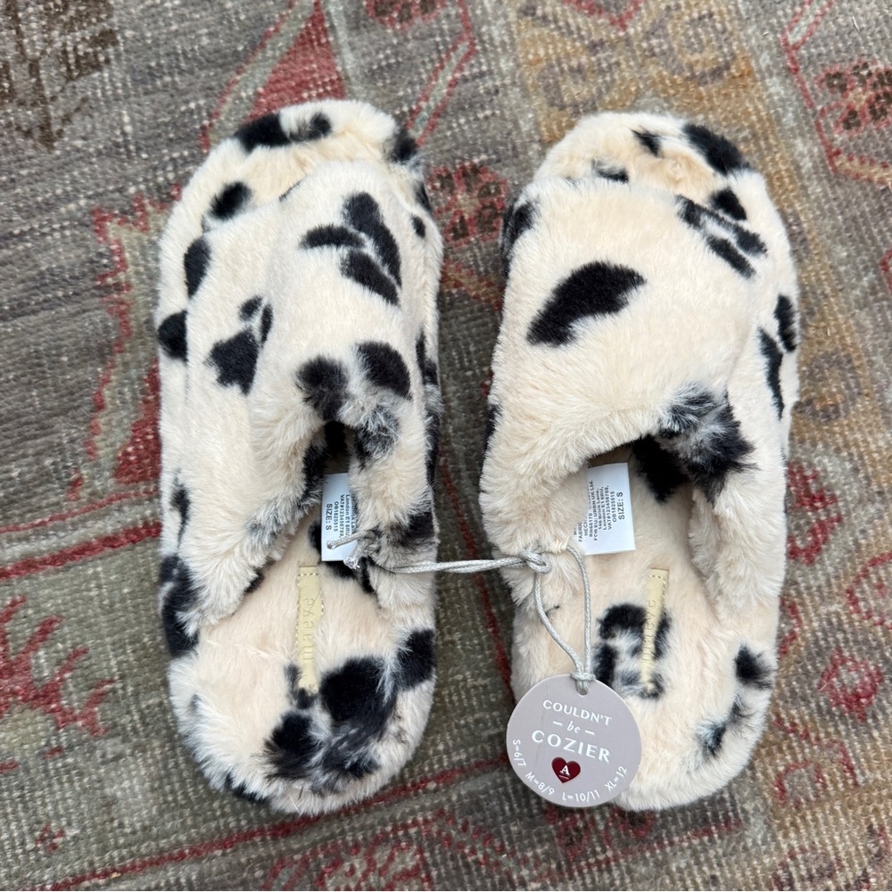Anthropologie Faux Fur Slide Slippers NWT